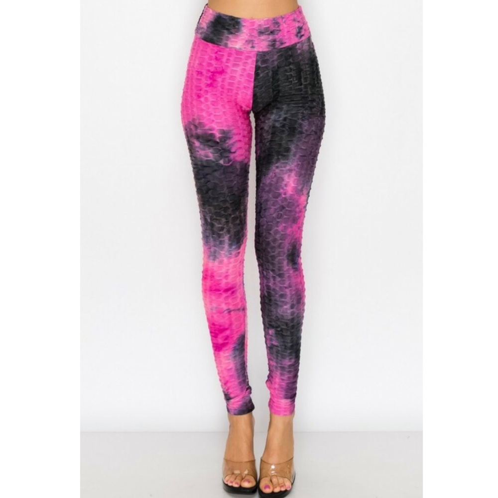 COLORFUL TIE DYE SCRUNCH BUTT HIGH WAISTED SPORT LEGGINGS